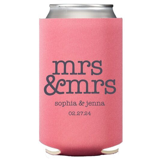 Stacked Happy Mrs & Mrs Collapsible Huggers